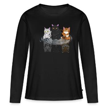 Chats miroir miroir guépard tiger costume - T-shirt manches longues Premium bio Femme - noir - Devant - Julia (174cm)