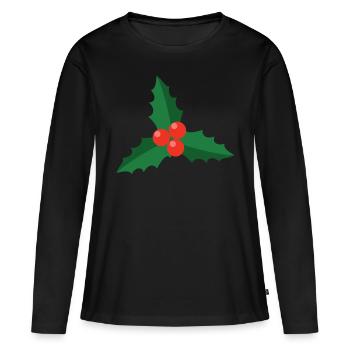 Branche du gui - T-shirt manches longues Premium bio Femme - noir - Devant - Julia (174cm)