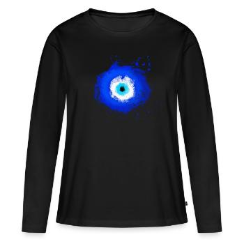 mauvais œil Nazar - T-shirt manches longues Premium bio Femme - noir - Devant - Julia (174cm)