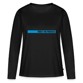 faire confiance au processus Devis - T-shirt manches longues Premium bio Femme - noir - Devant - Julia (174cm)