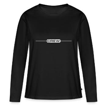 Conception de l’équipage - T-shirt manches longues Premium bio Femme - noir - Devant - Julia (174cm)
