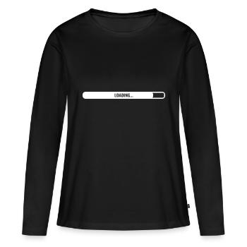 loading bar loading waiting empty - Women's Premium Organic Long Sleeve Shirt - black - Front - Julia (174cm)
