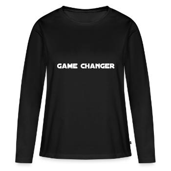 Game Changer - Frauen Premium Bio Langarmshirt - Schwarz - Vorne - Julia (174cm)