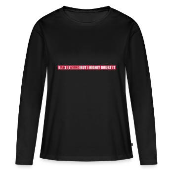 Je peux me tromper - T-shirt manches longues Premium bio Femme - noir - Devant - Julia (174cm)