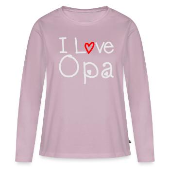 I Love Opa - Frauen Premium Bio Langarmshirt - Altrosa - Vorne - Julia (174cm)