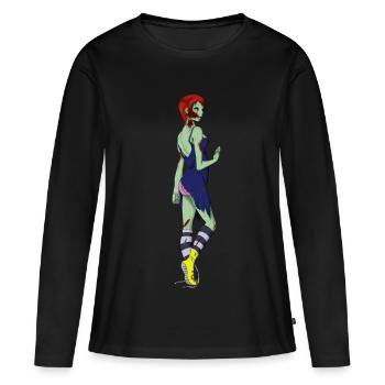 Zombie Lady - T-shirt manches longues Premium bio Femme - noir - Devant - Julia (174cm)