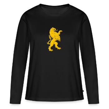 Un lion du moyen âge - T-shirt manches longues Premium bio Femme - noir - Devant - Julia (174cm)