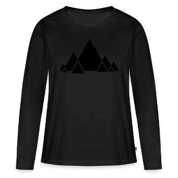 Triangle Style - Frauen Premium Bio Langarmshirt - Schwarz - Vorne - Julia (174cm)