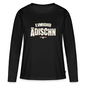 LIMIDID ÄDISCHN - Frauen Premium Bio Langarmshirt - Schwarz - Vorne - Julia (174cm)