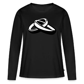 Ringe, Trauringe, Hochzeit - Frauen Premium Bio Langarmshirt - Schwarz - Vorne - Julia (174cm)