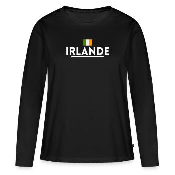Irlande. cadeau Irlande - T-shirt manches longues Premium bio Femme - noir - Devant - Julia (174cm)