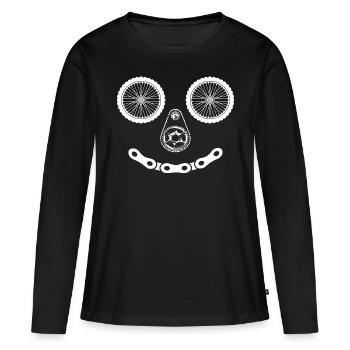 SMILE BIKE - T-shirt manches longues Premium bio Femme - noir - Devant - Julia (174cm)