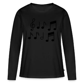 clef - Women's Premium Organic Long Sleeve Shirt - black - Front - Julia (174cm)