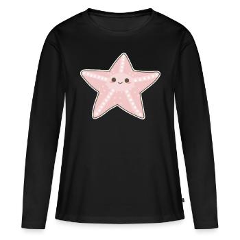 Seestern - Frauen Premium Bio Langarmshirt - Schwarz - Vorne - Julia (174cm)