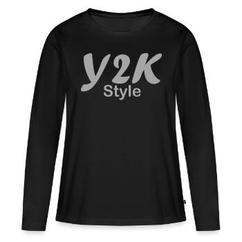 Y2k style 2000s - Women's Premium Organic Long Sleeve Shirt - black - Front - Julia (174cm)