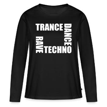 rave techno dance trance - T-shirt manches longues Premium bio Femme - noir - Devant - Julia (174cm)