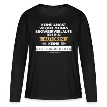 Lustiger Autorin Schriftstellerin Spruch Krimi - Frauen Premium Bio Langarmshirt - Schwarz - Vorne - Julia (174cm)