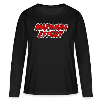 Utilisation maximale - texte rouge Comicstyle - T-shirt manches longues Premium bio Femme - noir - Devant - Julia (174cm)