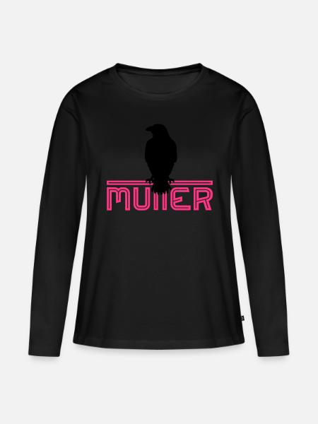 Rabenmutter - Frauen Premium Bio Langarmshirt - Schwarz
