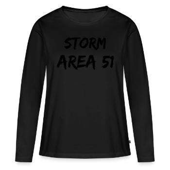 STORM AREA 51 - Women's Premium Organic Long Sleeve Shirt - black - Front - Julia (174cm)