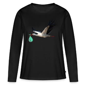 bébé - T-shirt manches longues Premium bio Femme - noir - Devant - Julia (174cm)