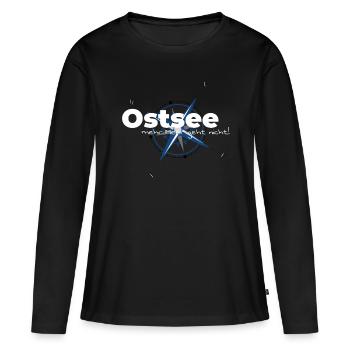 Mer Baltique - plus de mer n'est pas! - T-shirt manches longues Premium bio Femme - noir - Devant - Julia (174cm)