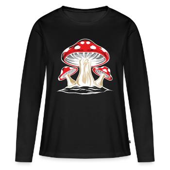 Toadstool the most famous mushroom - Women's Premium Organic Long Sleeve Shirt - black - Front - Julia (174cm)