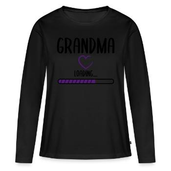Grandma surprise - Frauen Premium Bio Langarmshirt - Schwarz - Vorne - Julia (174cm)