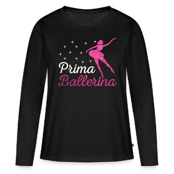 Prima Ballerina by The Manzanita´s - Frauen Premium Bio Langarmshirt - Schwarz - Vorne - Julia (174cm)