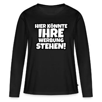 Hier könnte Ihre Werbung Stehen - Frauen Premium Bio Langarmshirt - Schwarz - Vorne - Julia (174cm)