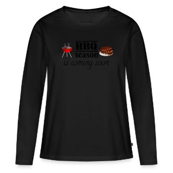 Die Grillsaison kommt bald. - Frauen Premium Bio Langarmshirt - Schwarz - Vorne - Julia (174cm)