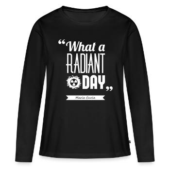 Citation Marie Curie - T-shirt manches longues Premium bio Femme - noir - Devant - Julia (174cm)
