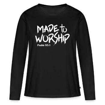 Made to Worship - Frauen Premium Bio Langarmshirt - Schwarz - Vorne - Julia (174cm)