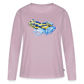 Blue frog from the rainforest - Women's Premium Organic Long Sleeve Shirt - dusky pink - Front - Julia (174cm)