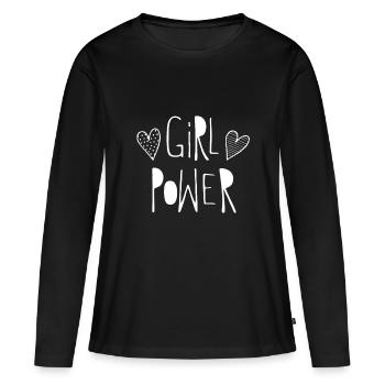 Girl Power - the power of women - Women's Premium Organic Long Sleeve Shirt - black - Front - Julia (174cm)