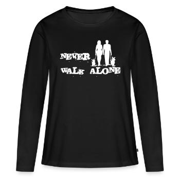 Chien - T-shirt manches longues Premium bio Femme - noir - Devant - Julia (174cm)