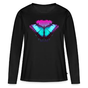 Butterfly Butterfly Gift - Women's Premium Organic Long Sleeve Shirt - black - Front - Julia (174cm)