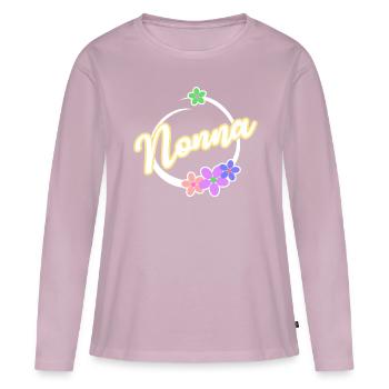 Nonna Granny Omi Grandmother Surnom Italien - T-shirt manches longues Premium bio Femme - rose poudré - Devant - Julia (174cm)
