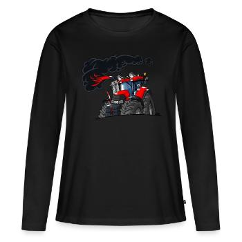 Fumée 0844 CIH - T-shirt manches longues Premium bio Femme - noir - Devant - Julia (174cm)