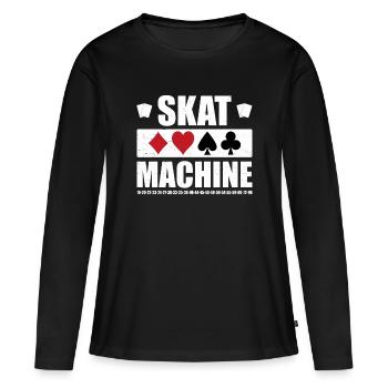 Skat Machine - play cards - Women's Premium Organic Long Sleeve Shirt - black - Front - Julia (174cm)