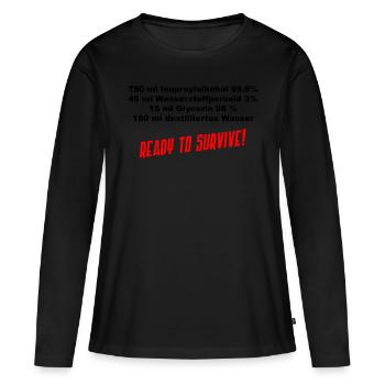 Ready to Survive! - Frauen Premium Bio Langarmshirt - Schwarz - Vorne - Julia (174cm)