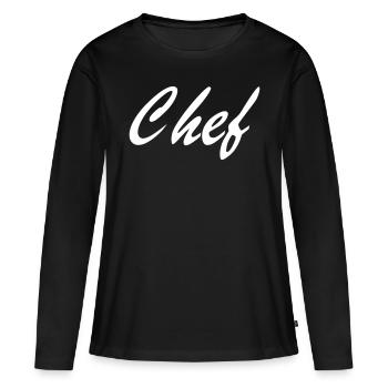 Chef - Frauen Premium Bio Langarmshirt - Schwarz - Vorne - Julia (174cm)