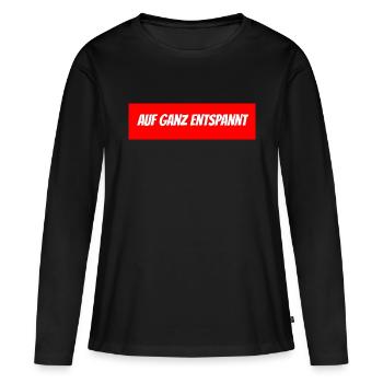 Auf Ganz Entspannt - Frauen Premium Bio Langarmshirt - Schwarz - Vorne - Julia (174cm)