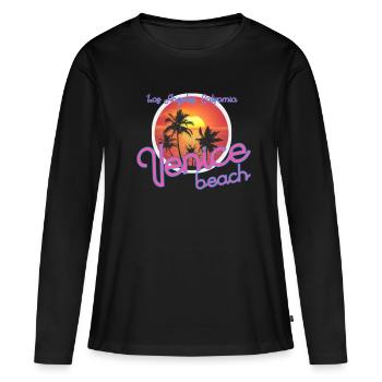Venice - Women's Premium Organic Long Sleeve Shirt - black - Front - Julia (174cm)