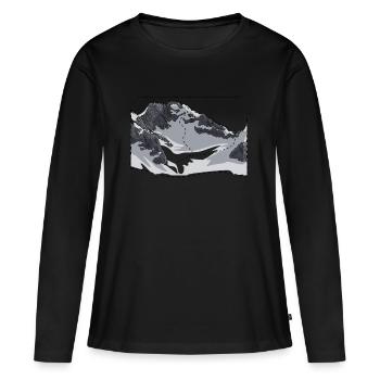 Bergsteigen, der Rechen des Meiges - Frauen Premium Bio Langarmshirt - Schwarz - Vorne - Julia (174cm)