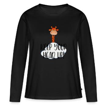 Kopf hoch! - Frauen Premium Bio Langarmshirt - Schwarz - Vorne - Julia (174cm)
