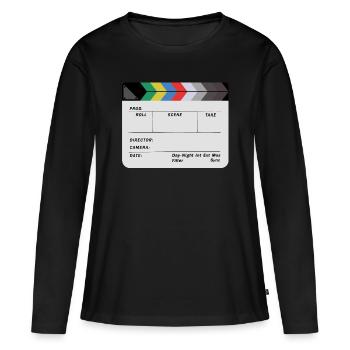 Clapperboard design blank - Women's Premium Organic Long Sleeve Shirt - black - Front - Julia (174cm)