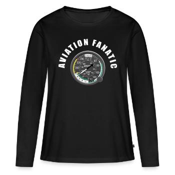 Luftfahrt fanatic - Frauen Premium Bio Langarmshirt - Schwarz - Vorne - Julia (174cm)
