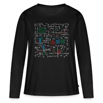 Enthusiast für mathematische Formeln - Frauen Premium Bio Langarmshirt - Schwarz - Vorne - Julia (174cm)