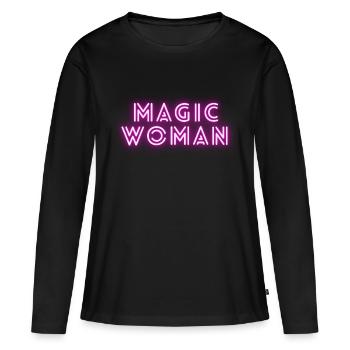 Magic Woman / Femme Magic , cadeau st valentin - T-shirt manches longues Premium bio Femme - noir - Devant - Julia (174cm)
